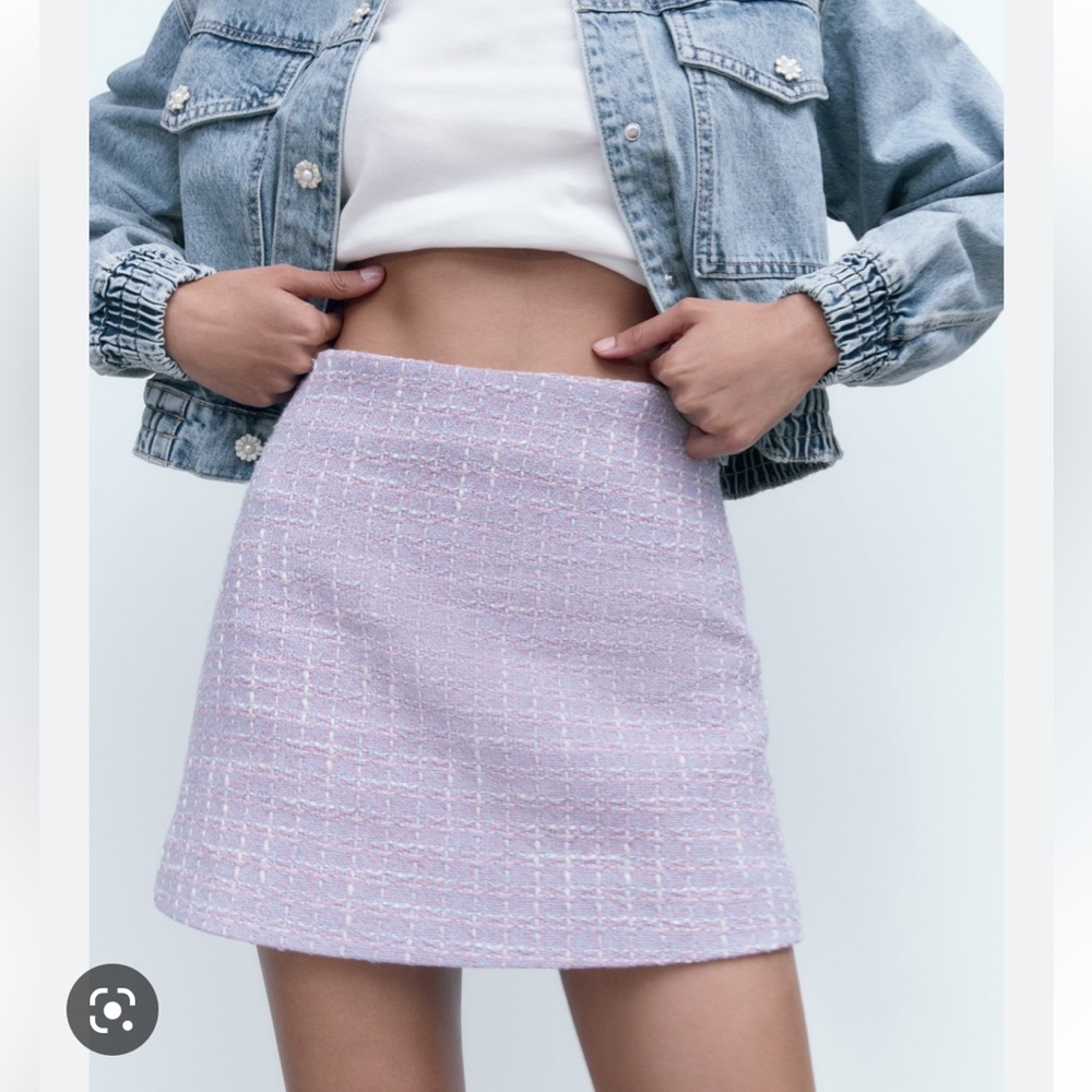 (SOLD) NWT Zara Purple Tweed Skirt (XS-S-M)